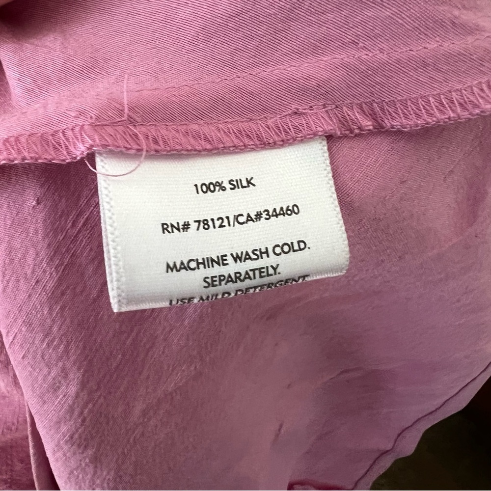 eileen fisher | long pink silk sleeveless dress petite large - Picture 4 of 4